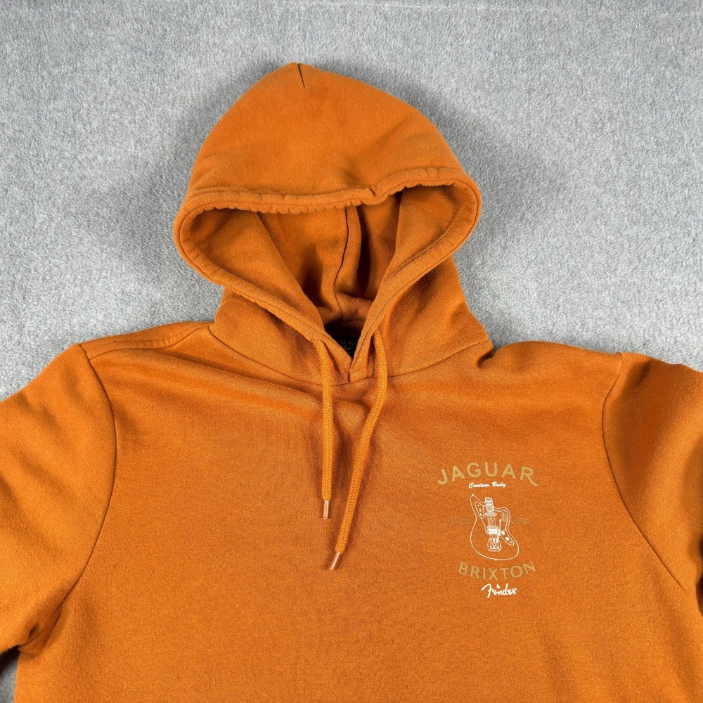 Brixton x Fender Jaguar Hoodie Pullover Mens Small Burnt Orange